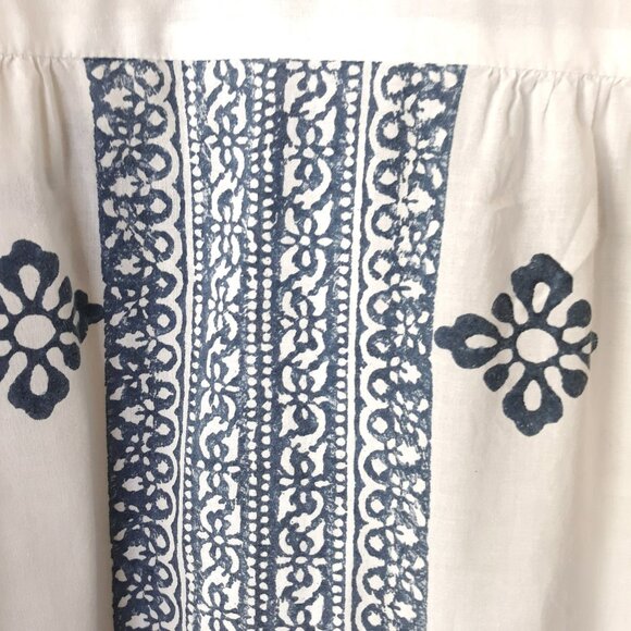 The Company Store Floral Block Print Cotton Midi Dress XL Boho Resort Coastal - Picture 4 of 6